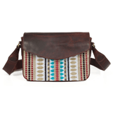 Mexico Saddle Crossbody – Dark Brown Jacquard Edition - Cabrini - Elegance Perfected