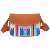 Mexico Saddle Crossbody – Tan Jacquard & Leather Blend - Cabrini - Elegance Perfected