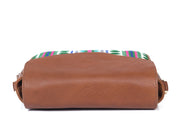 Mexico Saddle Crossbody – Tan Jacquard & Leather Blend - Cabrini - Elegance Perfected