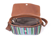 Mexico Saddle Crossbody – Tan Jacquard & Leather Blend