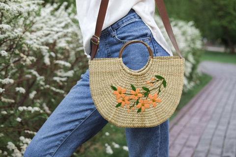 Nature Nest Shopper Handwoven Embroidered Handbag - LB848