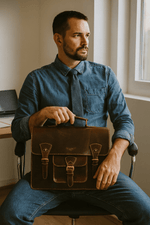 Polaris Leather Executive Messenger Bag - Cabrini - Elegance Perfected