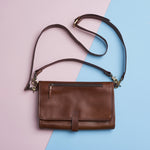 Premium Grain Leather Convertible Clutch - Cabrini - Elegance Perfected