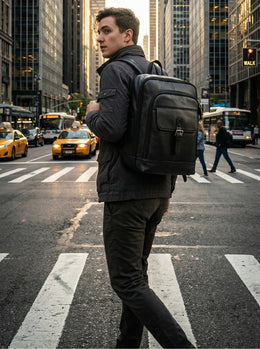 Premium Leather Backpack – Full Grain Travel Companion - Cabrini - Elegance Perfected