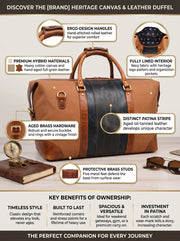 Premium Leather Duffle Bag for Travel | Stylish & Durable Weekender - Cabrini - Elegance Perfected