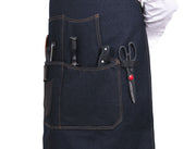 Serena Suede Apron – Navy Blue - Cabrini - Elegance Perfected
