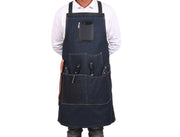 Serena Suede Apron – Navy Blue - Cabrini - Elegance Perfected