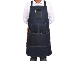 Serena Suede Apron – Navy Blue - Cabrini - Elegance Perfected