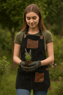 Serena Suede Apron – Raven Black - Cabrini - Elegance Perfected