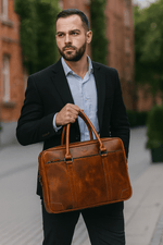 Sleek Leather Portfolio Bag – Formal Style - Cabrini - Elegance Perfected