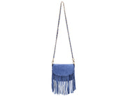 Suede Fringe Chain Strap Crossbody Bag - Cabrini - Elegance Perfected