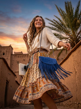 Suede Fringe Chain Strap Crossbody Bag - Cabrini - Elegance Perfected