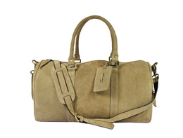 Suede Leather Duffle Bag – Premium Weekender Travel Bag for Men & Women | 18 Inch - Cabrini - Elegance Perfected
