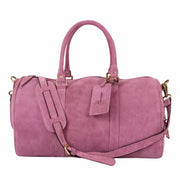 Suede Leather Duffle Bag – Premium Weekender Travel Bag for Men & Women | 18 Inch - Cabrini - Elegance Perfected
