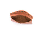 Tan Genuine Leather Studded Clutch – Envelope Snap Wallet Purse - Cabrini - Elegance Perfected