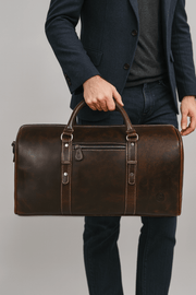 Taranto Leather Weekender Bag - Cedar - Cabrini - Elegance Perfected