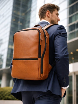 The Ascot Tan Backpack Full Grain Leather - Cabrini - Elegance Perfected