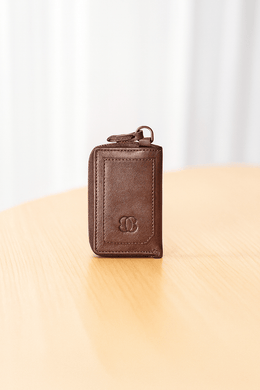 The Urban Edge Zippered Leather ID Card Holder - Cabrini - Elegance Perfected