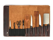 Top Grain Leather Knife Roll – Handcrafted Culinary Organizer - Cabrini - Elegance Perfected