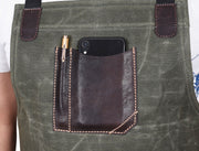 Turin Waxed Canvas Apron - Distressed Green - Cabrini - Elegance Perfected