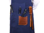 Turin Waxed Canvas Apron - Navy Blue - Cabrini - Elegance Perfected