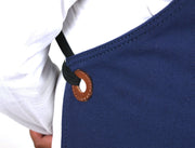 Turin Waxed Canvas Apron - Navy Blue - Cabrini - Elegance Perfected