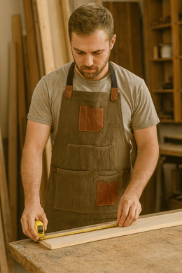 Turin Waxed Canvas Apron – Pickle Green - Cabrini - Elegance Perfected