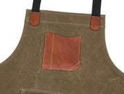 Turin Waxed Canvas Apron – Pickle Green - Cabrini - Elegance Perfected
