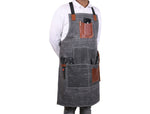 Turin Waxed Canvas Apron – Porpoise Grey - Cabrini - Elegance Perfected