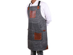 Turin Waxed Canvas Apron – Porpoise Grey - Cabrini - Elegance Perfected