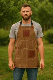Turin Waxed Canvas Apron – Tawny Brown - Cabrini - Elegance Perfected