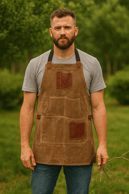 Turin Waxed Canvas Apron – Tawny Brown - Cabrini - Elegance Perfected