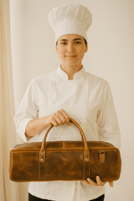 Tuscania Chef Knife Roll & Carry Bag – Caramel Brown (Top Grain Leather) - Cabrini - Elegance Perfected