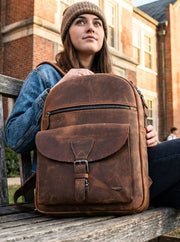 Velour Leather Backpack - Cabrini - Elegance Perfected
