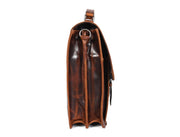 Vintage Leather Messenger Bag – Handcrafted Travel Organizer - Cabrini - Elegance Perfected